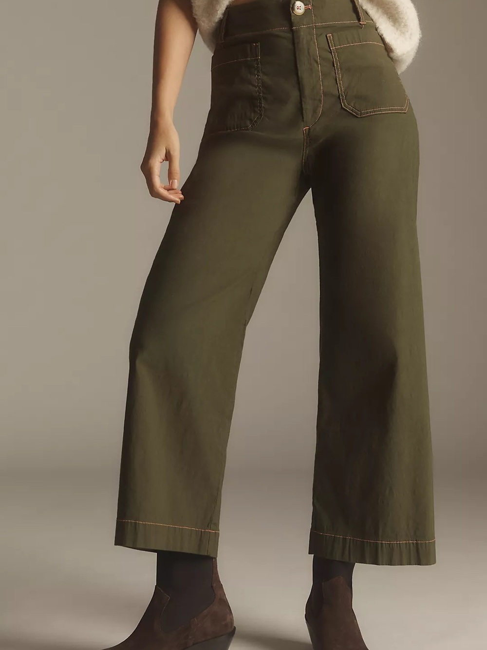 The Colette Cropped Wide-Leg Trousers by Maeve